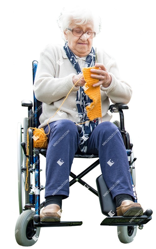 Disabled elderly person sitting people png (3629)