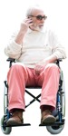 Disabled elderly person with a smartphone png people (3846) - miniature
