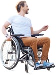 Disabled man entourage people (3760) - miniature