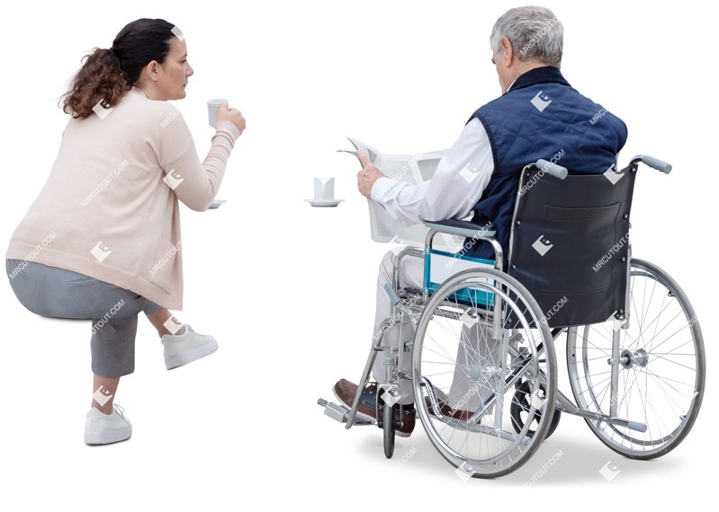 Disabled man reading a newspaper human png (19739) Disabled man reading a newspaper human png (19739)