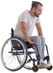 Cut out people - Disabled Man Sitting 0001 | MrCutout.com - miniature