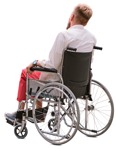 Disabled man sitting entourage people (5559) - miniature