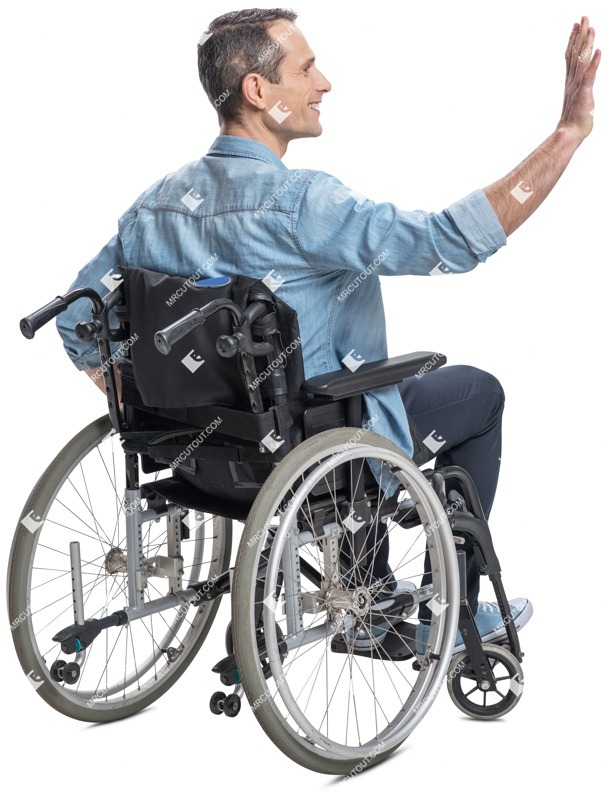 Disabled man sitting cut out pictures (5749)
