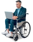 Disabled man with a computer people png (11955) - miniature