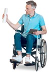 Disabled man with a smartphone people png (13791) - miniature