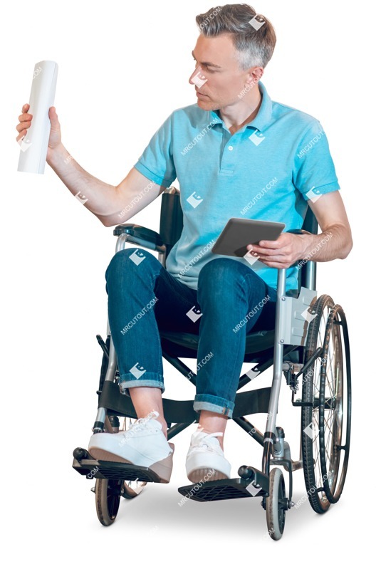 Disabled man with a smartphone people png (11954)
