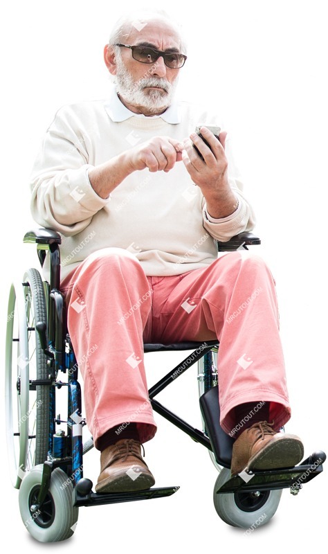 Disabled man with a smartphone photoshop people (4781)