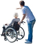 Disabled person with caregiver  (3773) - miniature
