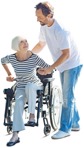 Disabled person with caregiver people png (4210) - miniature