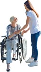 Cut out people - Disabled Person With Caregiver 0007 | MrCutout.com - miniature
