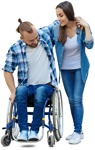 Cut out people - Disabled Person With Caregiver 0009 | MrCutout.com - miniature