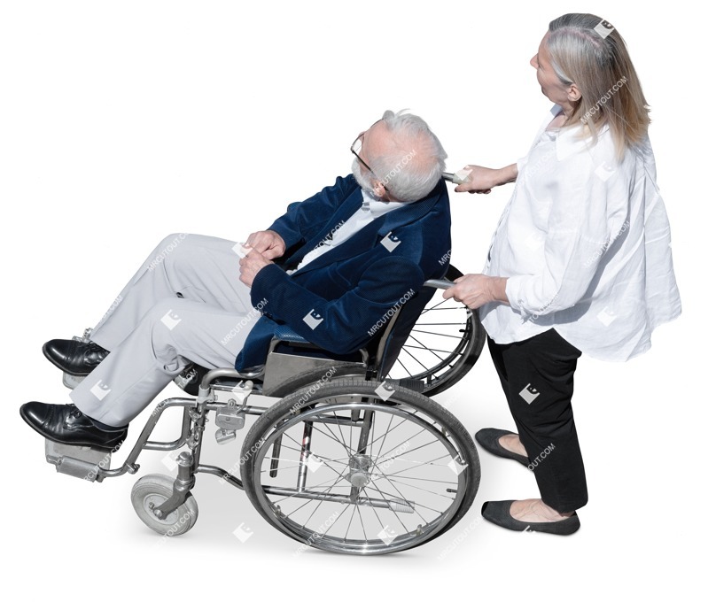 Disabled person with caregiver photoshop people (17110)