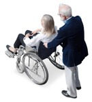 Disabled person with caregiver people png (18156) - miniature