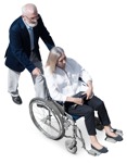 Disabled person with caregiver people png (18155) - miniature