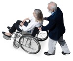 Disabled person with caregiver people png (17550) - miniature