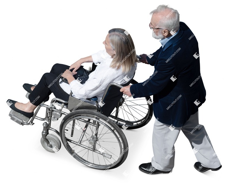 Disabled person with caregiver people png (17550)