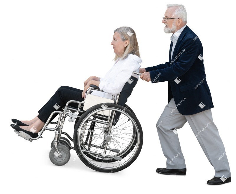Disabled person with caregiver people png (17549)