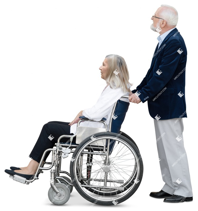 Disabled person with caregiver people png (19482)