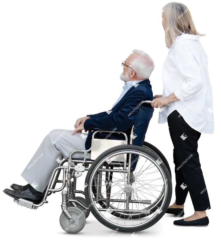 Disabled person with caregiver people png (19084)