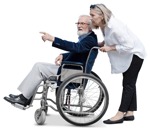 Disabled person with caregiver people png (17337) - miniature