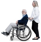 Disabled person with caregiver people png (19083) - miniature