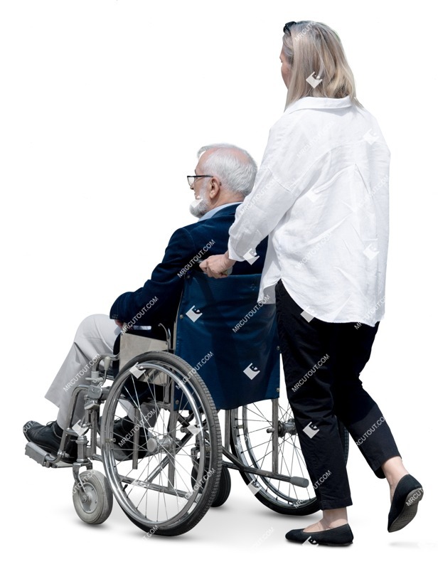 Disabled person with caregiver people png (17338)