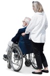 Disabled person with caregiver  (19034) - miniature