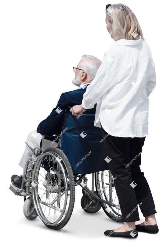 Disabled person with caregiver people png (19034)