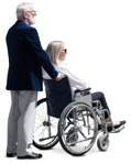 Disabled person with caregiver  (19033) - miniature