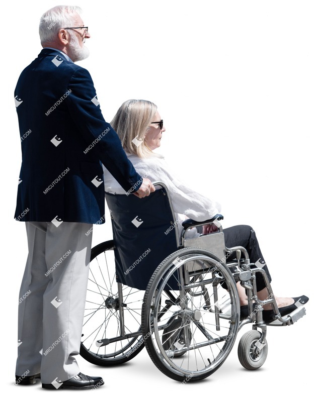 Disabled person with caregiver people png (19033)