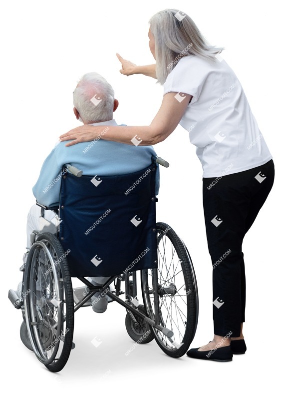 Disabled person with caregiver entourage people (19828)