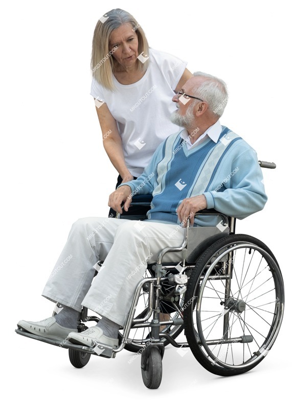 Disabled person with caregiver entourage people (19151)