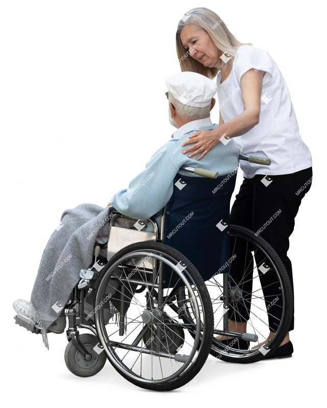 Disabled person with caregiver entourage people (19829)