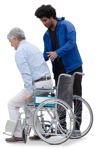 Disabled person with caregiver people png (18541) - miniature