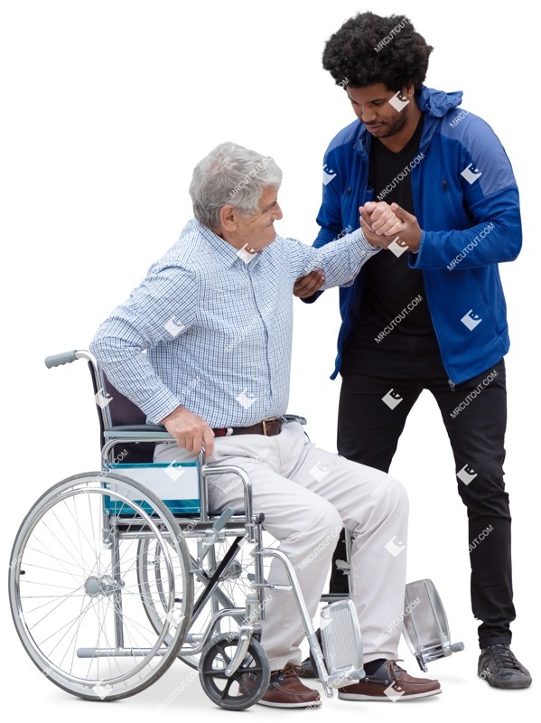 Disabled person with caregiver people png (18343)