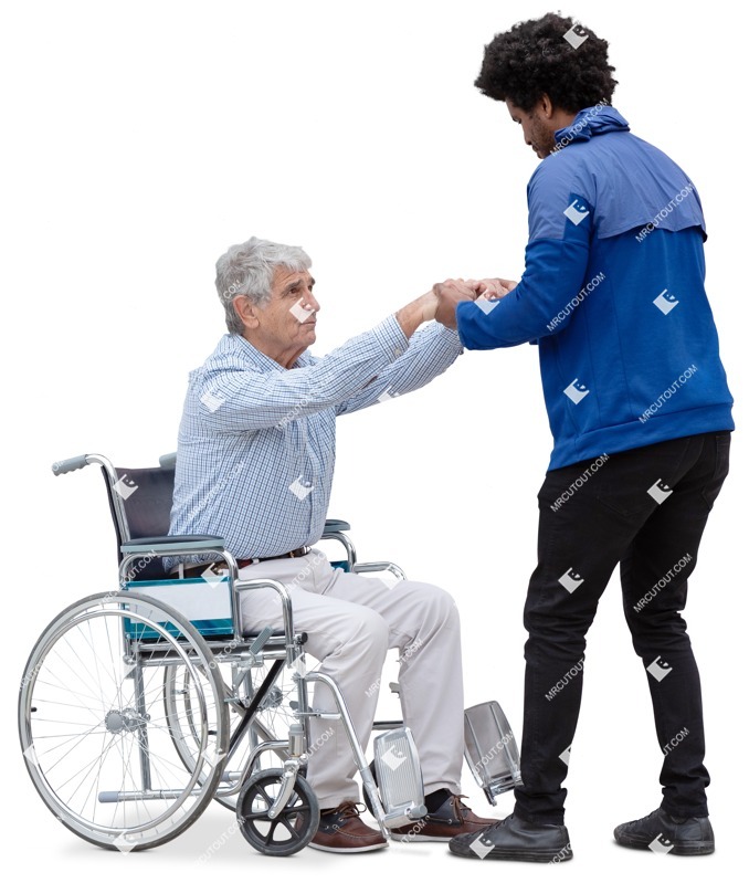Disabled person with caregiver people png (18542)