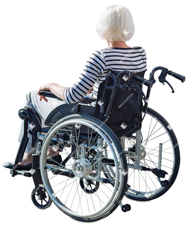 Disabled woman entourage people (12665)