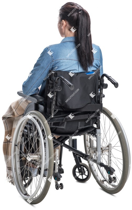 Disabled woman sitting cut out pictures (5748)
