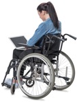 Cut out people - Disabled Woman With A Computer Writing 0001 | MrCutout.com - miniature