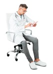 Doctor sitting person png (6867) - miniature
