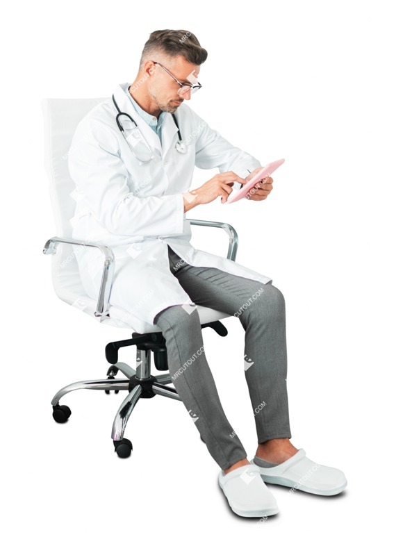 Doctor sitting person png (6918)