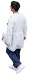 Doctor walking cut out people (12374) - miniature