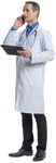 Doctor with a smartphone standing people png (4313) - miniature