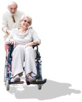 Elderly couple disabled walking people png (3600) - miniature