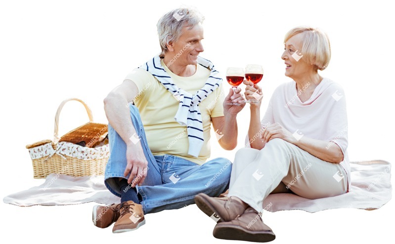 Elderly couple drinking wine person png (3709)