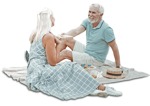 Cut out people - Elderly Couple Eating Seated 0001 | MrCutout.com - miniature