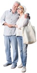 Elderly couple standing cut out people (5078) - miniature