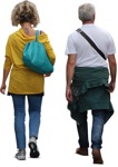 Elderly couple walking people png (518) - miniature