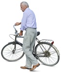 Elderly cycling people cutouts (3085) - miniature