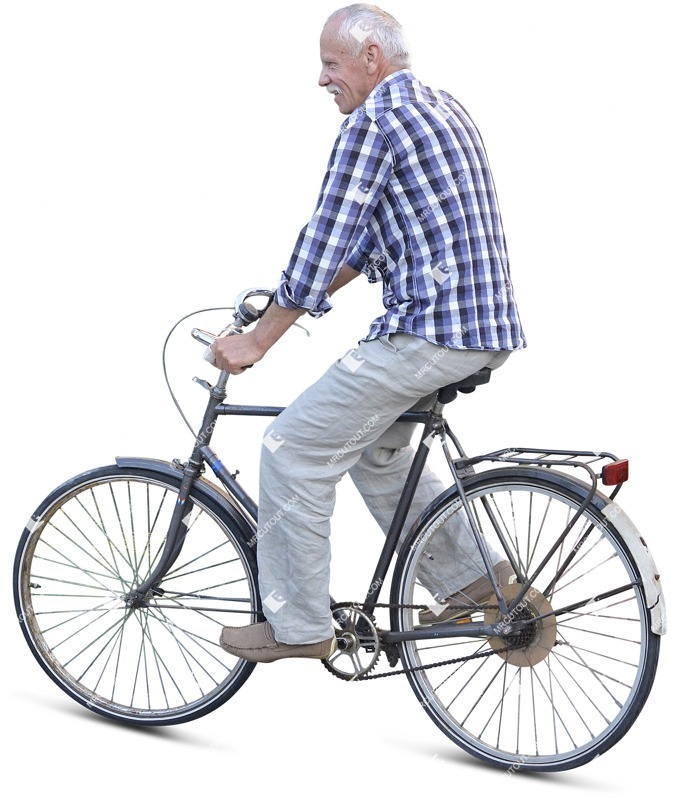 Elderly cycling photoshop people (3536)